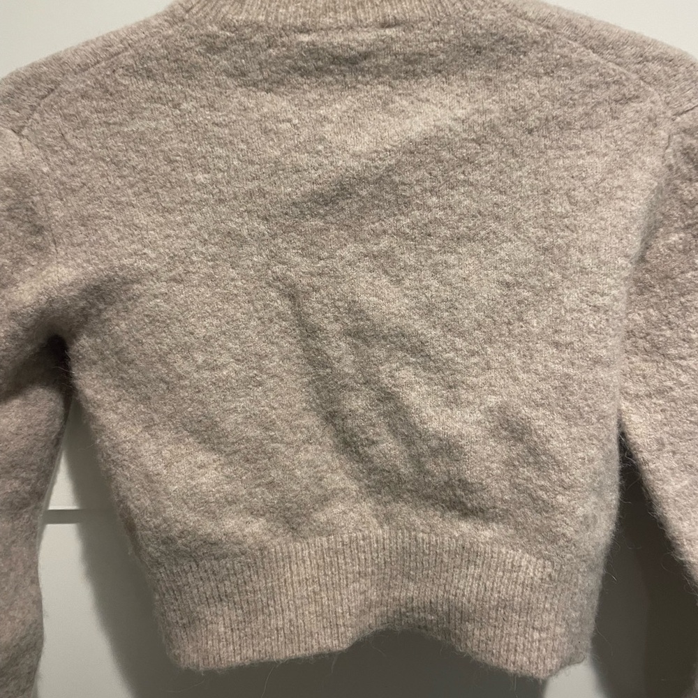 All Saints Cozy Soft Beige Women's Cropped Sweater - Picture 5 of 6